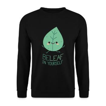 Glaub an dich selbst! - Unisex Pullover - Schwarz - Vorne - Alina (178cm) & Michal (187cm)