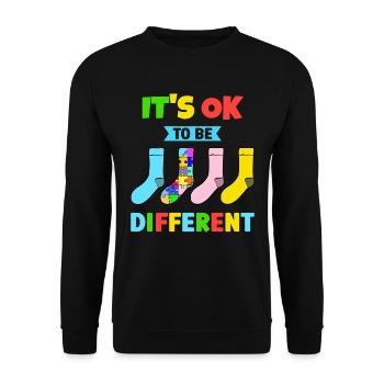It's Ok to be Different with colorful Socks - Unisex Sweatshirt - black - Front - Alina (178cm) & Michal (187cm)