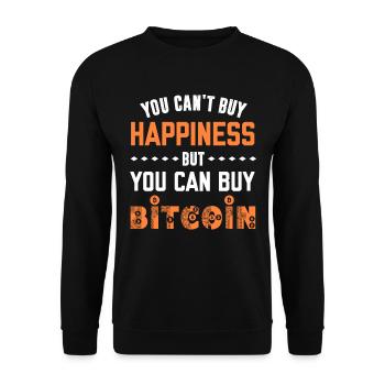 You can't buy Happiness but you can buy Bitcoin - Unisex Sweatshirt - black - Front - Alina (178cm) & Michal (187cm)