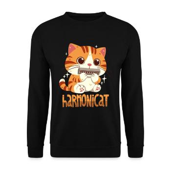 Harmonicat - Unisex Pullover - Schwarz - Vorne - Alina (178cm) & Michal (187cm)