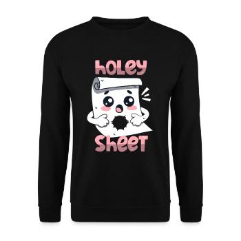 Feuille de Holey - Sweat-shirt Unisexe - noir - Devant - Alina (178cm) & Michal (187cm)