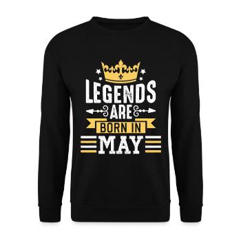Legends Are Born in May Birthday in May - Unisex Pullover - Schwarz - Vorne - Alina (178cm) & Michal (187cm)
