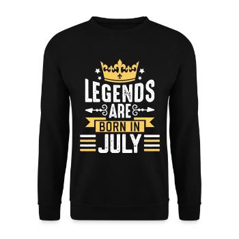 Legends Are Born in July Geburtstag im Monat Juli - Unisex Pullover - Schwarz - Vorne - Alina (178cm) & Michal (187cm)