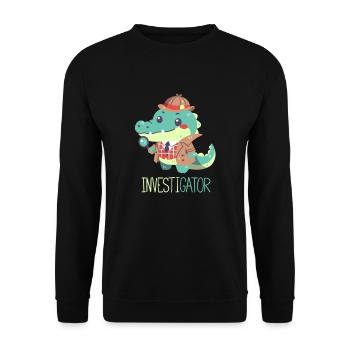 Alligator - Detective - Investigator - Crocodile - Unisex Sweatshirt - black - Front - Alina (178cm) & Michal (187cm)