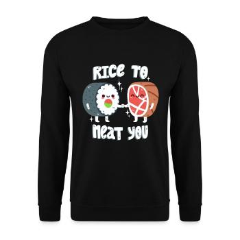 Sushi and Meat Pun - Unisex Sweatshirt - black - Front - Alina (178cm) & Michal (187cm)