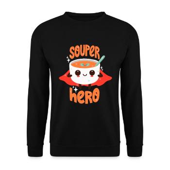 Superhelden-Suppe - Unisex Pullover - Schwarz - Vorne - Alina (178cm) & Michal (187cm)