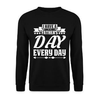 Fathers Day is Everyday funny Father Quotes - Unisex Sweatshirt - black - Front - Alina (178cm) & Michal (187cm)