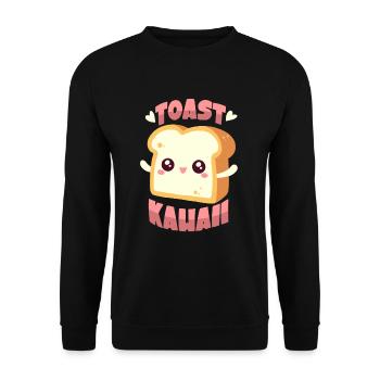 Toast Kawaii - Unisex Sweatshirt - black - Front - Alina (178cm) & Michal (187cm)