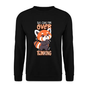 Le panda roux réfléchit trop - Sweat-shirt Unisexe - noir - Devant - Alina (178cm) & Michal (187cm)