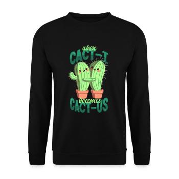 Cacti in love - Unisex Sweatshirt - black - Front - Alina (178cm) & Michal (187cm)