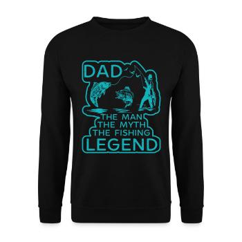 Dad the Man the Fishing Legend - Unisex Pullover - Schwarz - Vorne - Alina (178cm) & Michal (187cm)