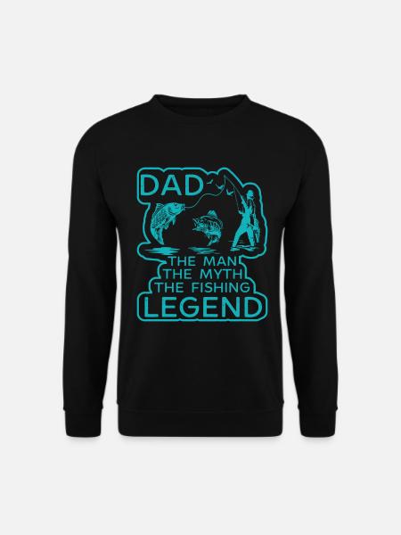 Papa l’homme, la légende de la pêche - Sweat-shirt Unisexe - noir