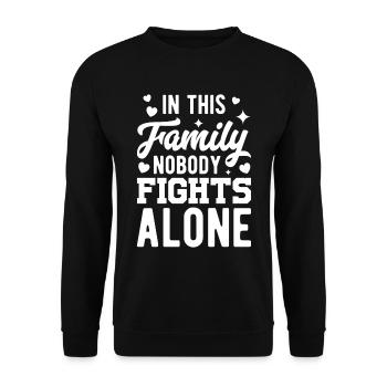 In this Family nobody Fights alone - Unisex Pullover - Schwarz - Vorne - Alina (178cm) & Michal (187cm)