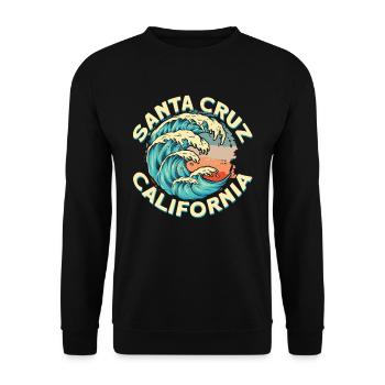 Années 70 Années 80 Dans La Ville Californienne De Santa Cruz - Sweat-shirt Unisexe - noir - Devant - Alina (178cm) & Michal (187cm)