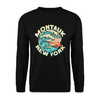 Montauk New York Design - Unisex Sweatshirt - black - Front - Alina (178cm) & Michal (187cm)