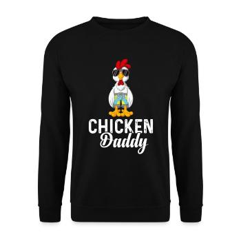Un drôle de papa poulet avec des lunettes de soleil - Sweat-shirt Unisexe - noir - Devant - Alina (178cm) & Michal (187cm)