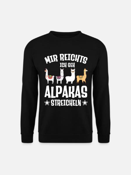 Mir reichts ich geh Alpakas streicheln llamas - Unisex Pullover - Schwarz