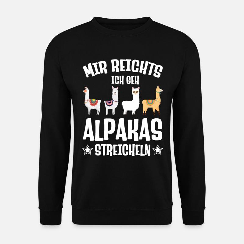 Mir reichts ich geh Alpakas streicheln llamas - Unisex Pullover - Schwarz