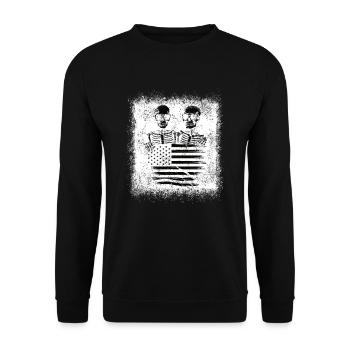 Skeleton American flag design - Unisex Sweatshirt - black - Front - Alina (178cm) & Michal (187cm)