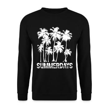 Summerdays with Palm Trees Summertime Sea Beach - Unisex Pullover - Schwarz - Vorne - Alina (178cm) & Michal (187cm)