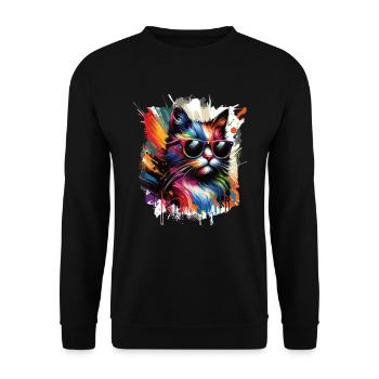 La vie est meilleure avec les chats - Sweat-shirt Unisexe - noir - Devant - Alina (178cm) & Michal (187cm)
