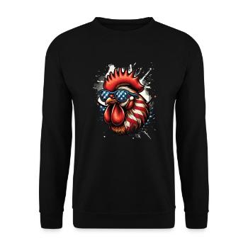 Big Chicken Cool Chicken Usa Chicken - Sweat-shirt Unisexe - noir - Devant - Alina (178cm) & Michal (187cm)