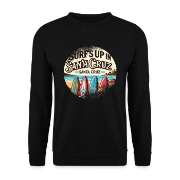Années 70 Années 80 Dans La Ville Californienne De Santa Cruz - Sweat-shirt Unisexe - noir - Devant - Alina (178cm) & Michal (187cm)