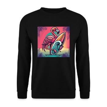 Reite Stilvoll Auf Den Wellen Mit Unserem Surf - Unisex Pullover - Schwarz - Vorne - Alina (178cm) & Michal (187cm)