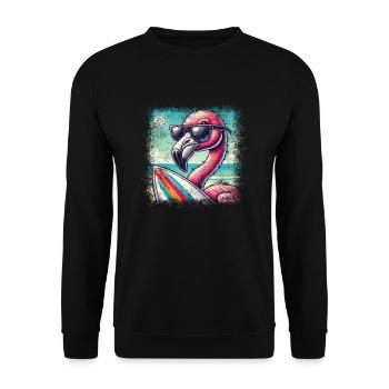 Reite Stilvoll Auf Den Wellen Mit Unserem Surf - Unisex Pullover - Schwarz - Vorne - Alina (178cm) & Michal (187cm)