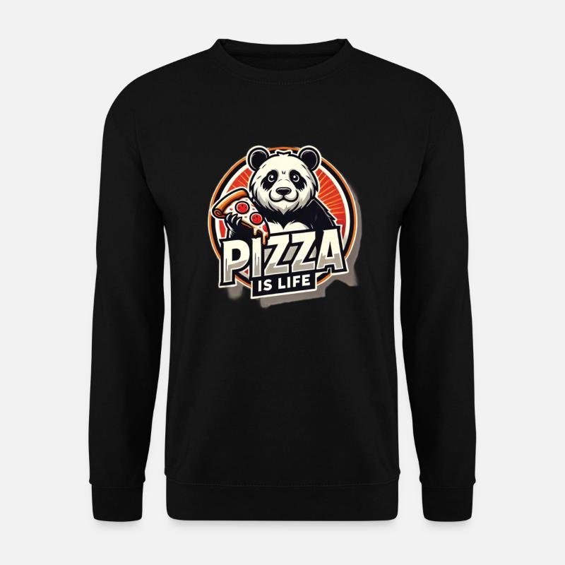 Pizza Is Life Panda - Unisex Sweatshirt - black