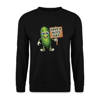 Have A Nice Day - Unisex Sweatshirt - black - Front - Alina (178cm) & Michal (187cm)
