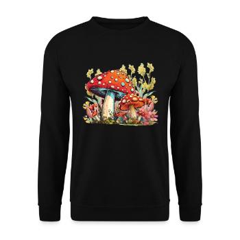 Wildpilz Und Mond Keine Zeit, Ich Suche - Unisex Pullover - Schwarz - Vorne - Alina (178cm) & Michal (187cm)