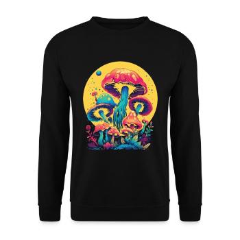 Wildpilz Und Mond Keine Zeit, Ich Suche - Unisex Pullover - Schwarz - Vorne - Alina (178cm) & Michal (187cm)