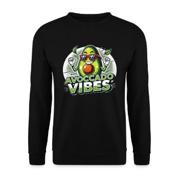 Bonne humeur avec nos vibrations d’avocat - Sweat-shirt Unisexe - noir - Devant - Alina (178cm) & Michal (187cm)
