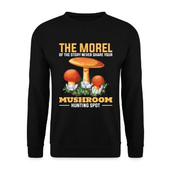 Places to pick mushrooms The morel of history - Unisex Sweatshirt - black - Front - Alina (178cm) & Michal (187cm)