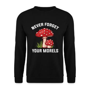 Sites de chasse aux champignons N’oubliez jamais vos morilles - Sweat-shirt Unisexe - noir - Devant - Alina (178cm) & Michal (187cm)