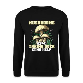 Lieux de chasse aux champignons qui conquièrent les champignons - Sweat-shirt Unisexe - noir - Devant - Alina (178cm) & Michal (187cm)