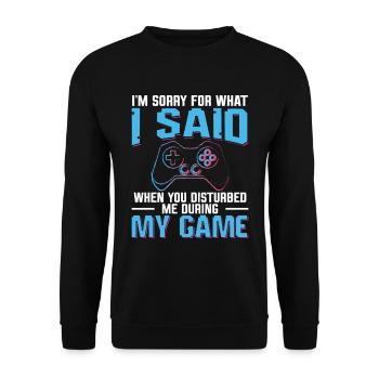 Play Controller Gaming Hat Mich Während Meines - Unisex Pullover - Schwarz - Vorne - Alina (178cm) & Michal (187cm)