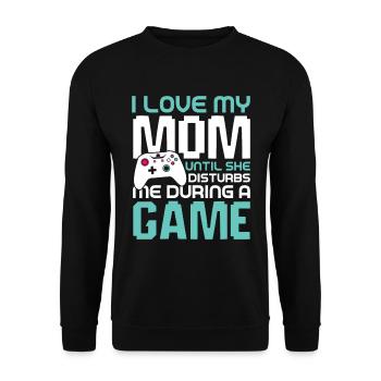Play Controller Gaming Hat Mich Während Meines - Unisex Pullover - Schwarz - Vorne - Alina (178cm) & Michal (187cm)