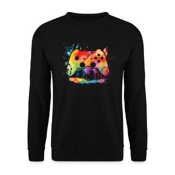 Gaming-legende Ich Habe Mein Spiel Unterbrochen, - Unisex Pullover - Schwarz - Vorne - Alina (178cm) & Michal (187cm)