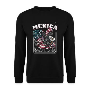 USA flag American Power 4th of July - Unisex Sweatshirt - black - Front - Alina (178cm) & Michal (187cm)