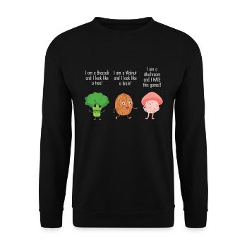 Wildpilz Und Mond Keine Zeit, Ich Suche - Unisex Pullover - Schwarz - Vorne - Alina (178cm) & Michal (187cm)