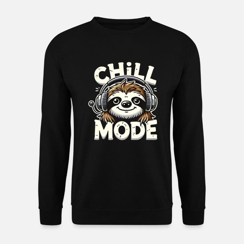 Faultier-Chill-Modus Entspannung - Unisex Pullover - Schwarz