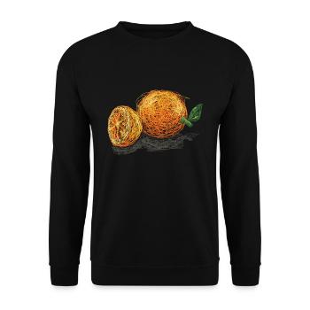 Alles, Was Mit Zitrusfrüchten Zu Tun Hat, Mit - Unisex Pullover - Schwarz - Vorne - Alina (178cm) & Michal (187cm)