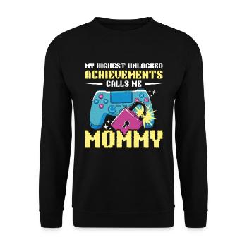 Play Controller Gaming My Highest Unlocked - Unisex Pullover - Schwarz - Vorne - Alina (178cm) & Michal (187cm)