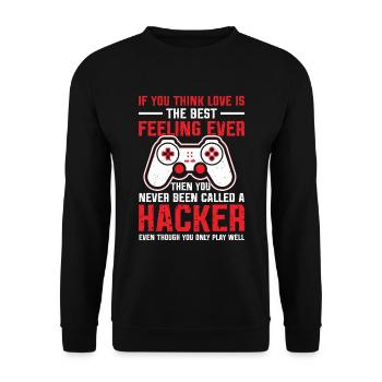 Play Controller Gaming Liebe Ist Das Beste Gefühl - Unisex Pullover - Schwarz - Vorne - Alina (178cm) & Michal (187cm)