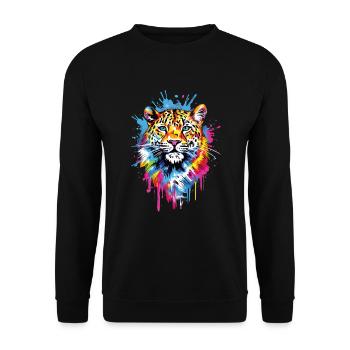 Wilder Tiger Großkatze Tigerkopf - Unisex Pullover - Schwarz - Vorne - Alina (178cm) & Michal (187cm)