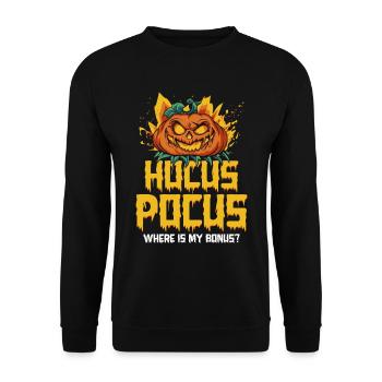 Citrouille hocus-pocus d’Halloween - Sweat-shirt Unisexe - noir - Devant - Alina (178cm) & Michal (187cm)
