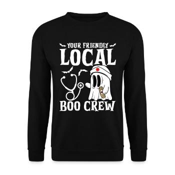 Halloween: Your Friendly Local Boo-crew - Unisex Sweatshirt - black - Front - Alina (178cm) & Michal (187cm)