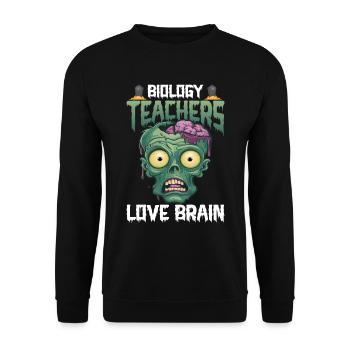 Halloween biology teacher love brains - Unisex Sweatshirt - black - Front - Alina (178cm) & Michal (187cm)